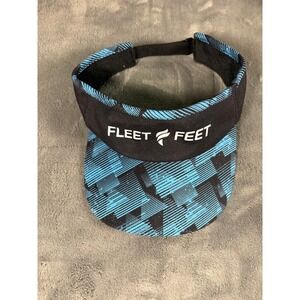 BOCO Gear Unisex Fleet Feet Running Visor OSFM Black Blue Geometric Pattern